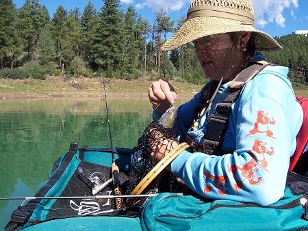 Jane with Trout, Grindstone Lake, Ruidoso c. Lanelli 2005